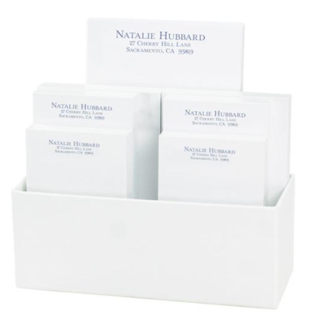 Personalized Note Pads, 7 notepads in linen holder, 100 sheets per notepad, Perfect for Business, Doctors, Add Name, Address, Company Name
