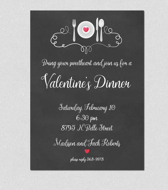 valentine party invitation valentine dinner invitation heart etsy valentines dinner invitation