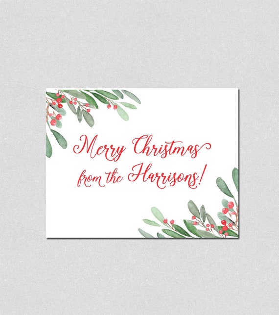 holly border note cards christmas folded notes personalized etsy christmas notes for cards