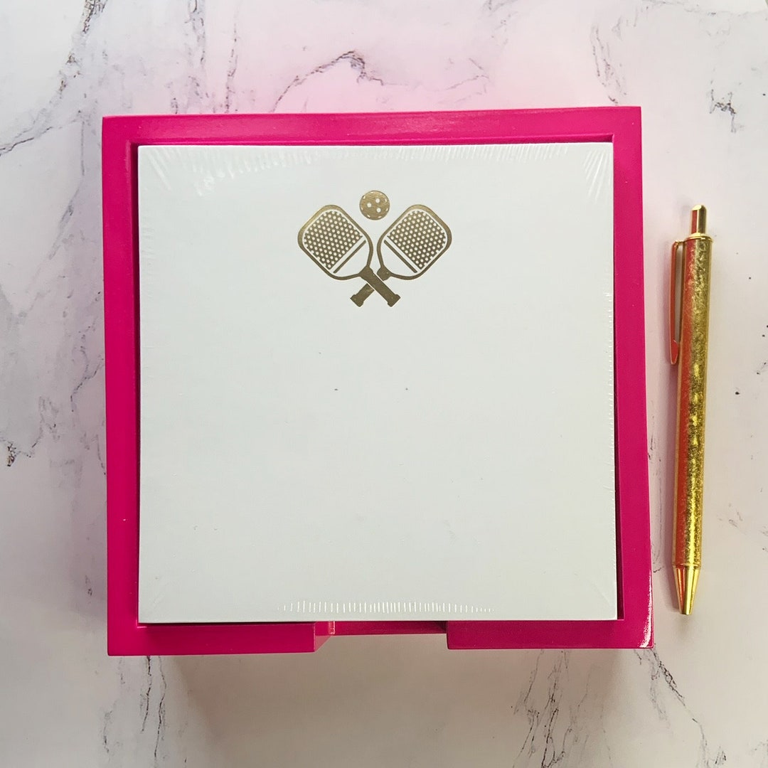 Picklball Notepad Pickleball Note Pad, Gold Foil Notepad With Pink Lacquer Tray, 275 ...