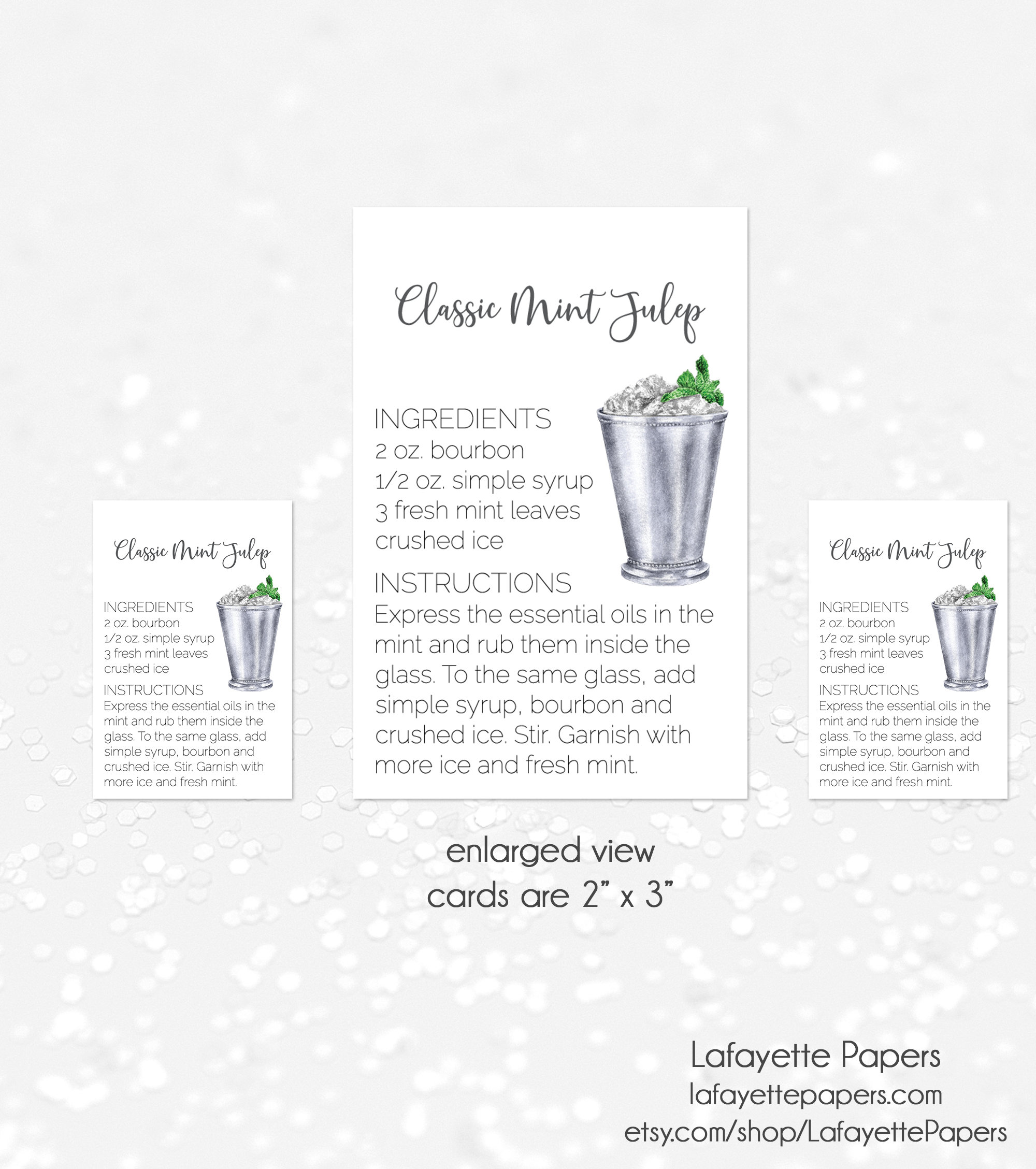 Mint Julep Gift Tags Etsy