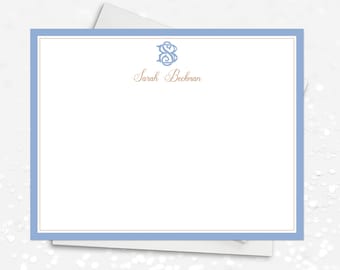 Initial Note Cards, Vintage Note Cards, Interlocking Initials Monogram Cards, Custom Stationery, Classic Stationery, Luxury Papers, Gifts