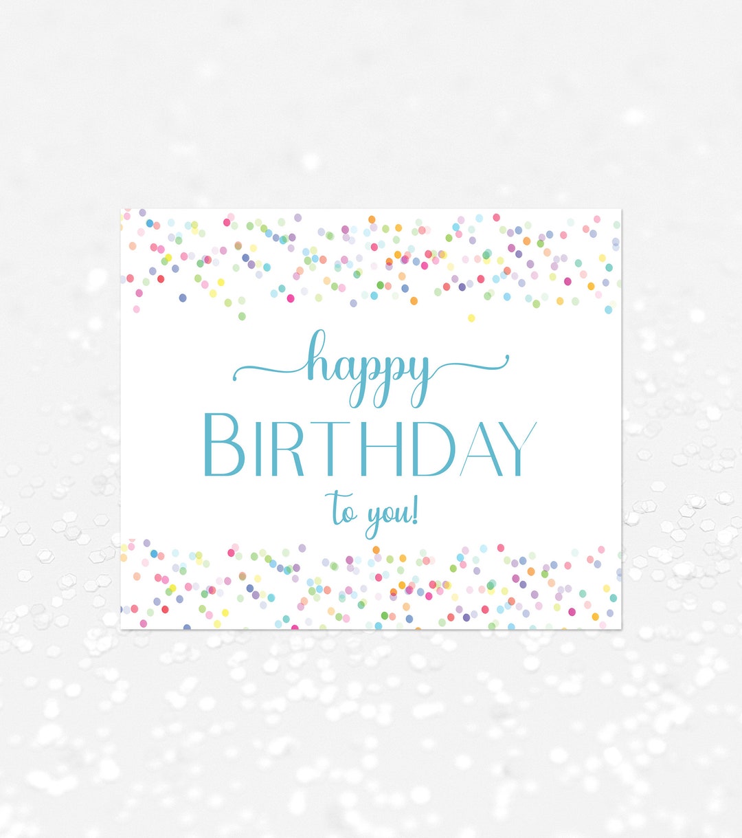 Happy Birthday Card, Happy Birthday Confetti Card, Happy Birthday