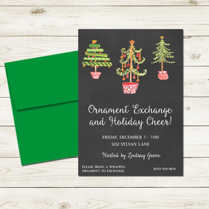 Holiday Cocktail Party Holiday Party Invitation Ornament Exchange Invite Adult Holiday Party Christmas Party Holiday Luncheon