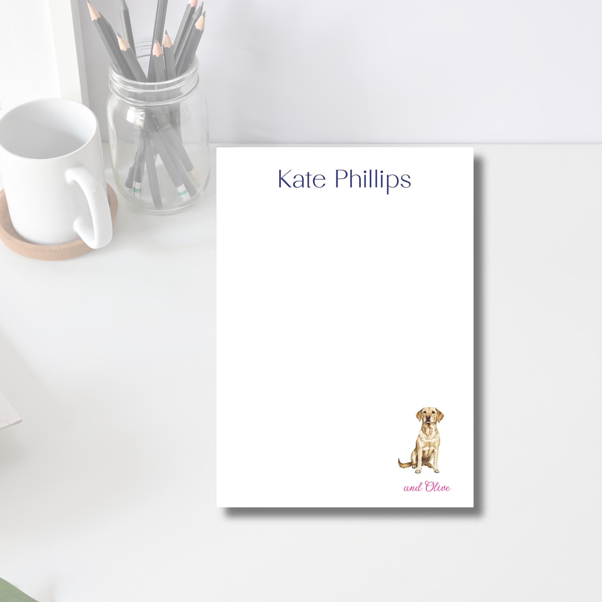 Personalized Yellow Lab Notepad: Custom Family & Dog Stationery - Etsy