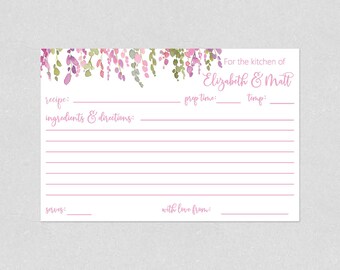 Personalized Recipe Cards, Bridal Shower Recipe Cards, Recipe Cards for the Bride and Groom, 25 Printed Recipe Cards, Kitchen Shower Cards