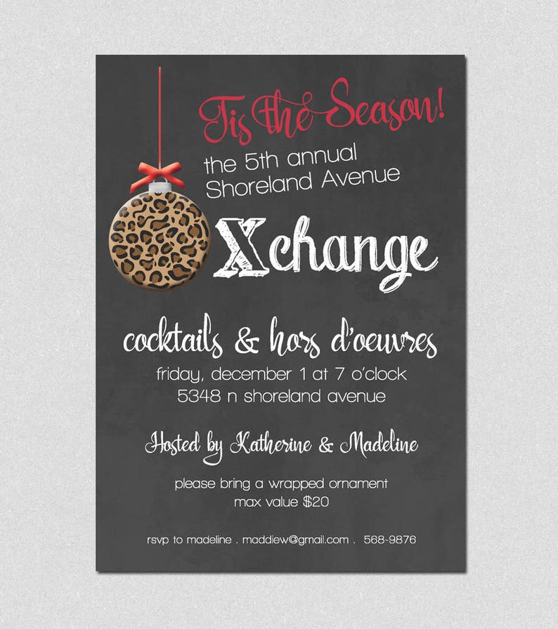 Ornament Exchange Invitation Christmas Party Invitation | Etsy