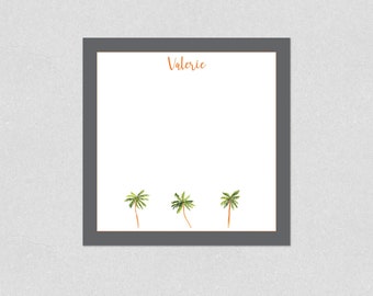 Palm Tree Note Pad, Personalized Note Pad, Square Memo Pad, Custom Notepads, Beach House Memo Pad, Personalized Stationery, Gifts, teachers