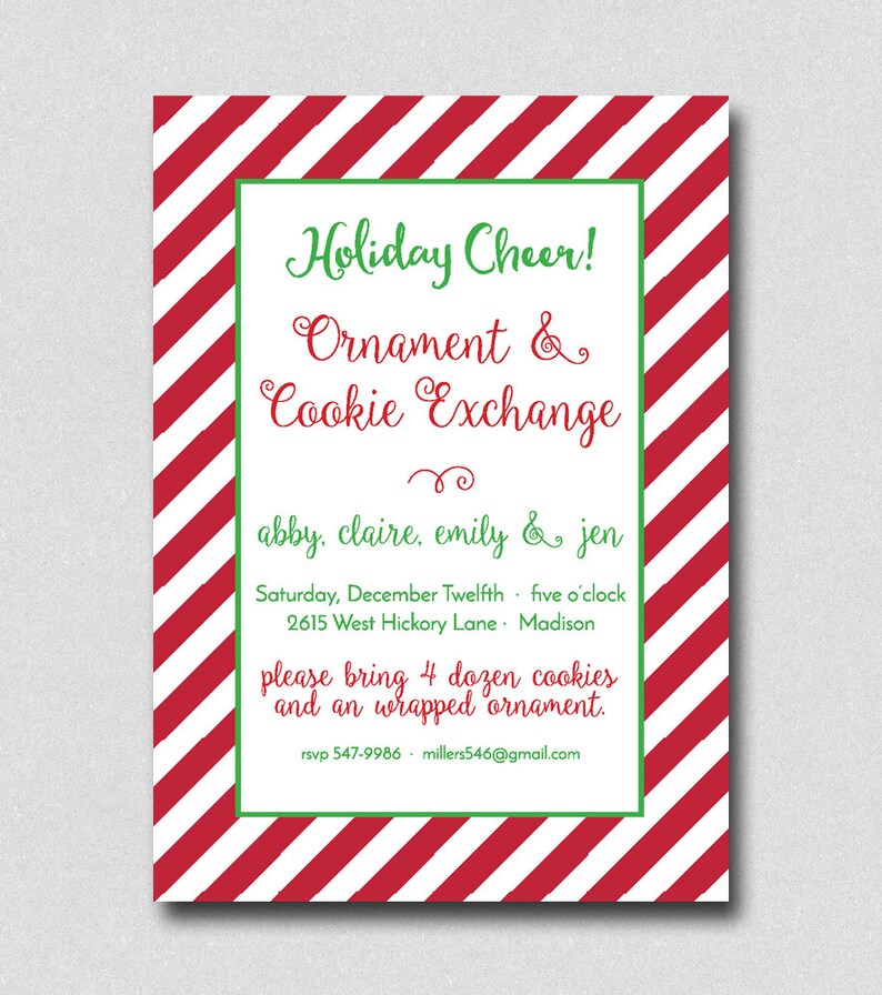 Personalized Folded Note Cards Red and Green Stripe Note Etsy