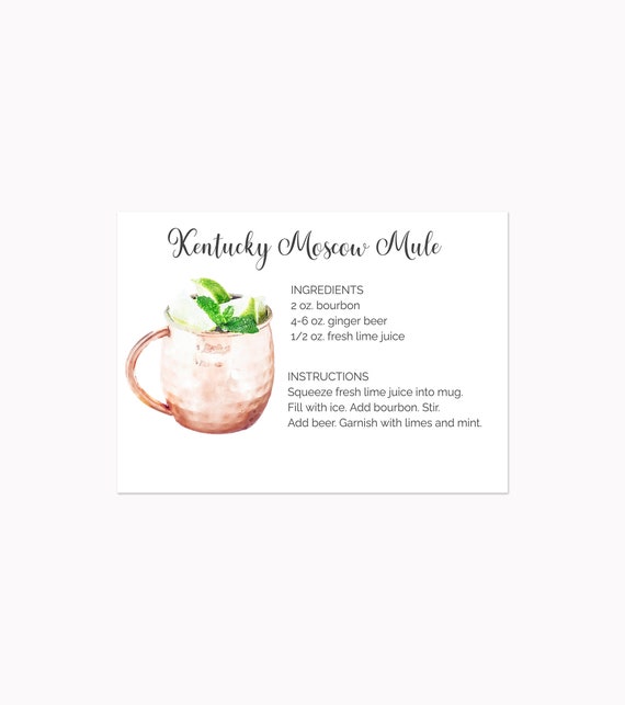 Editable Moscow Mule Recipe Card Editable Cocktail Recipe Etsy