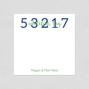 Personalized Zip Code Memo Pad: Custom City Notepad, Family Stationery