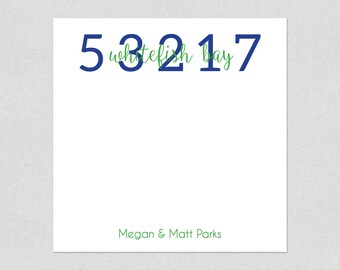 Zip Code, City Memo Pad, Family Note Pad, Personalized NotePad, Square Memo Pad, Custom Personalized Gifts, Stationery, Zip Code Notepad