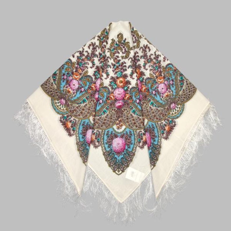 Exclusive Russian Shawl Pavlovo Posad 100% Original Russian | Etsy