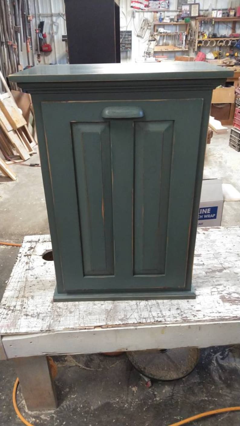 Primitive Trash Bin / Tilt Out / Raised Panel Door image 7