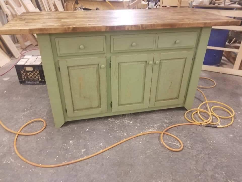 Butcher Block Top Rustic Primitive Kitchen Island