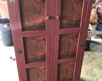 Primitive Double Door Pie Safe/ 6 punched tins