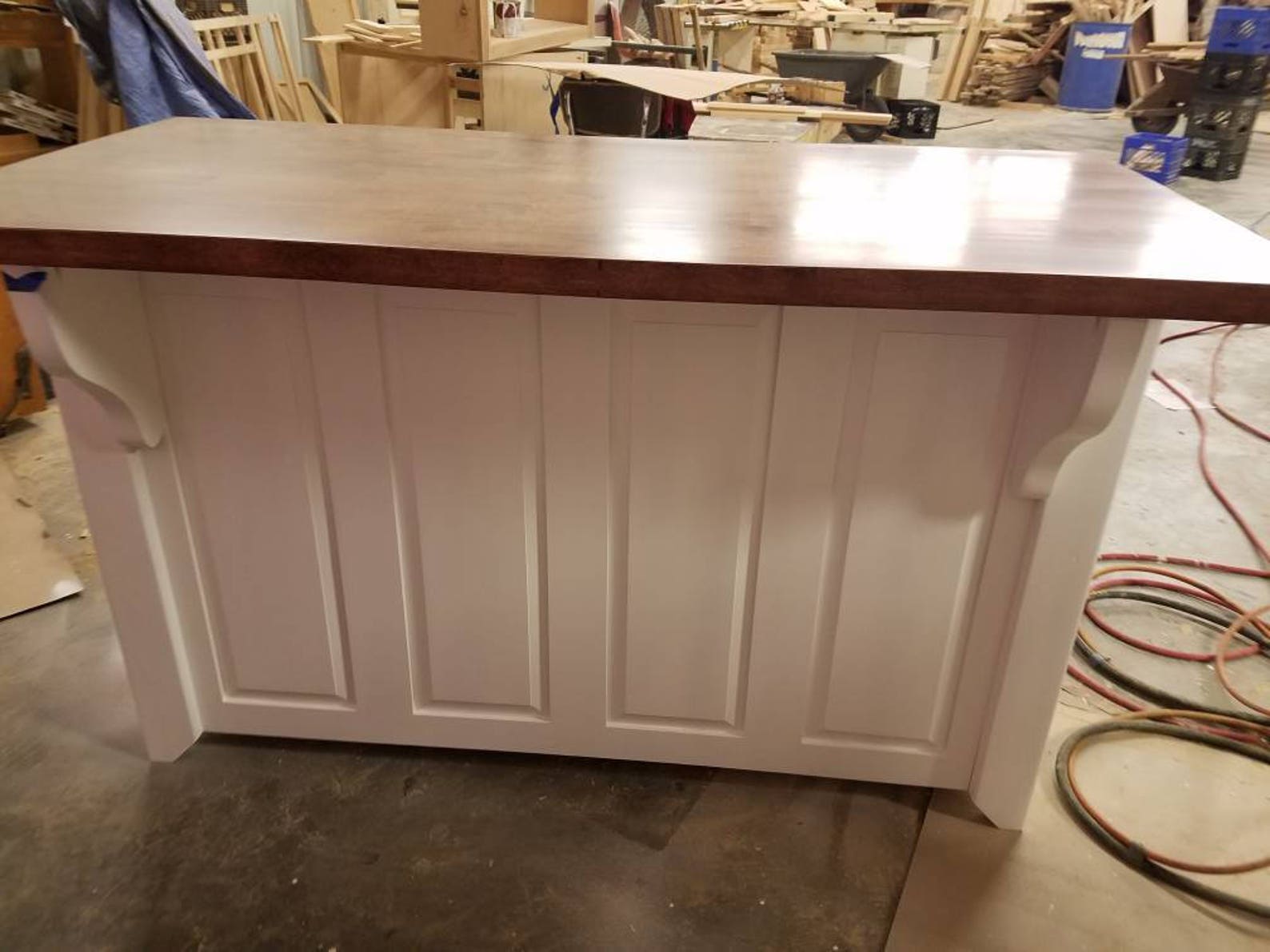 Butcher Block Top Rustic Primitive Kitchen Island | Etsy