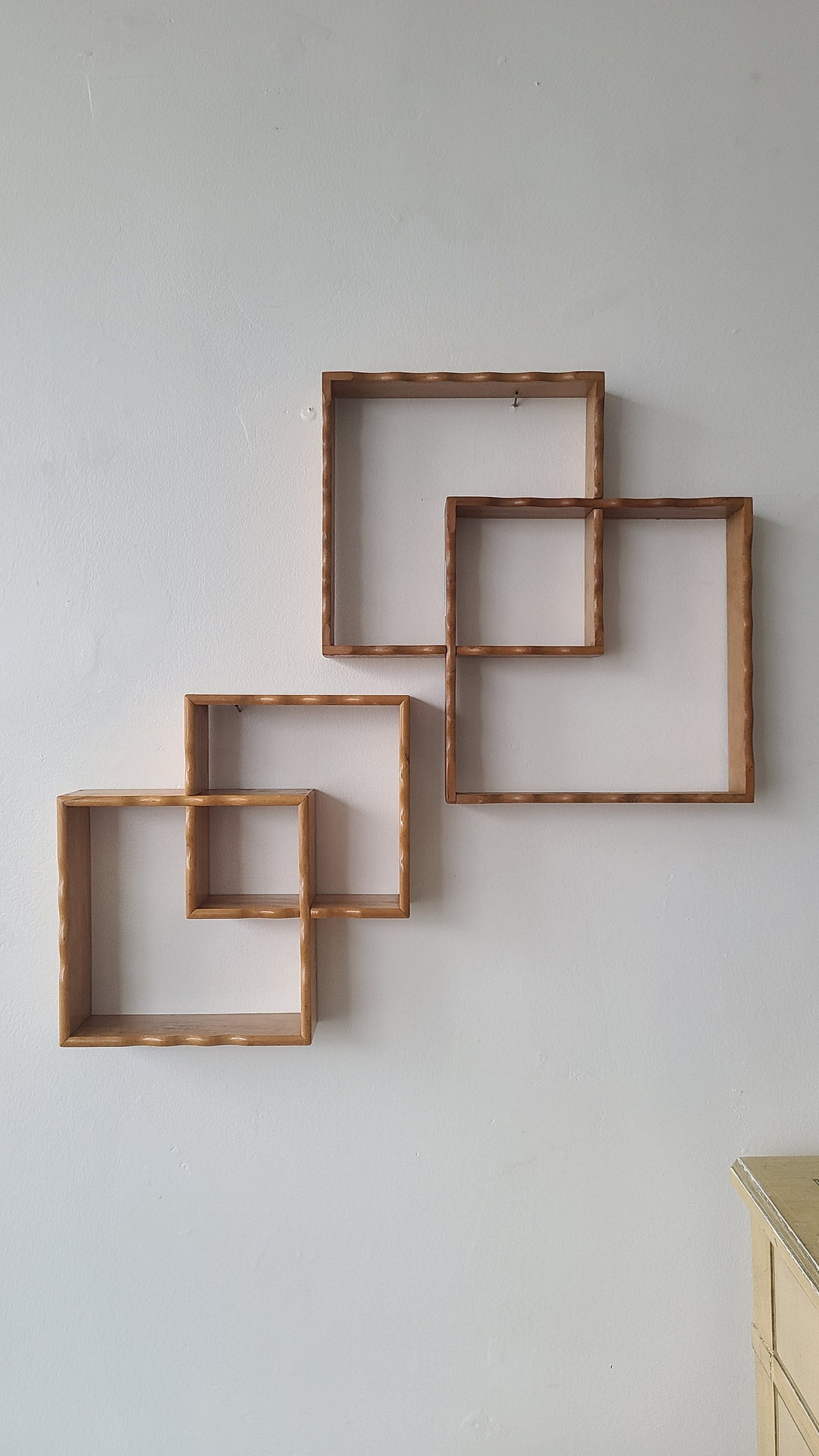 Interlocking Wood Shelf Set Wall Storage Cube Shelf Wood Shelf Etsy
