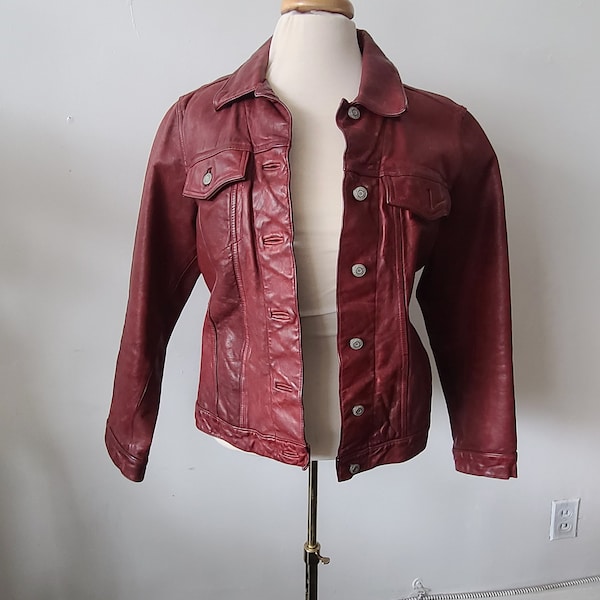 Leather Jacket Mens Gap - Etsy