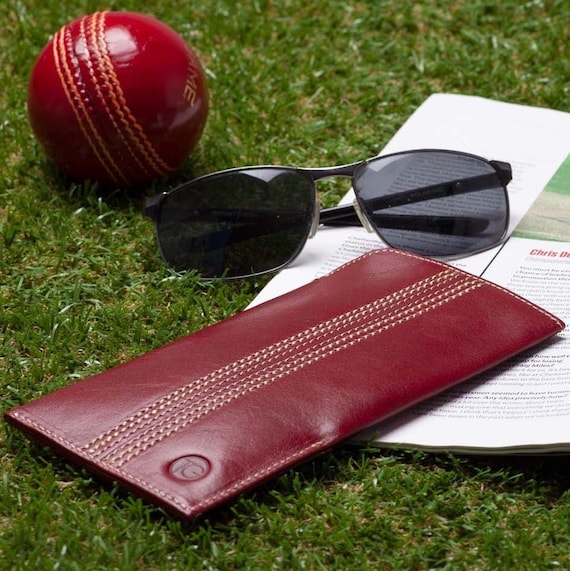 The Spectator – Soft Italian Leather Glasses Case | Cricket Inspired Eyewear Case | Handmade Accessory