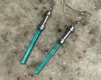 Pendientes de sable de luz azul Lego para cualquier Jedi