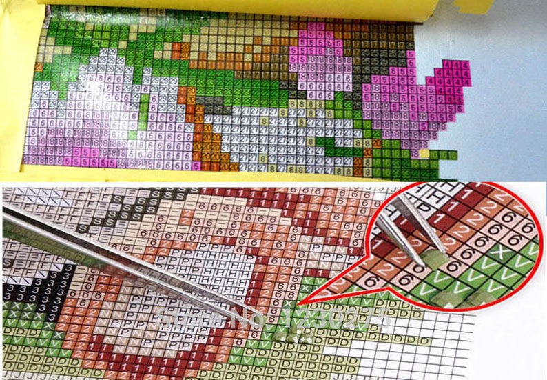 multipicture combination diamond painting kit Flower 1 2x15cmx30cm 2x15cmx35cm 1x15x40