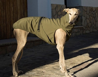 Greyhound coat waterproof and windbreaker, polar fleece soft interior Waterproof Dog coat dog jacket custom made. Handmade, AdoraBarcelona