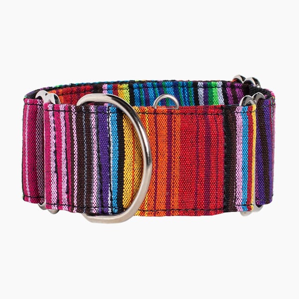 Martingale y correa OPCIONAL para perro, modelo NAMASTE multicolor y collar hebilla aluminio cierre regulable Handmade Adora Barcelona