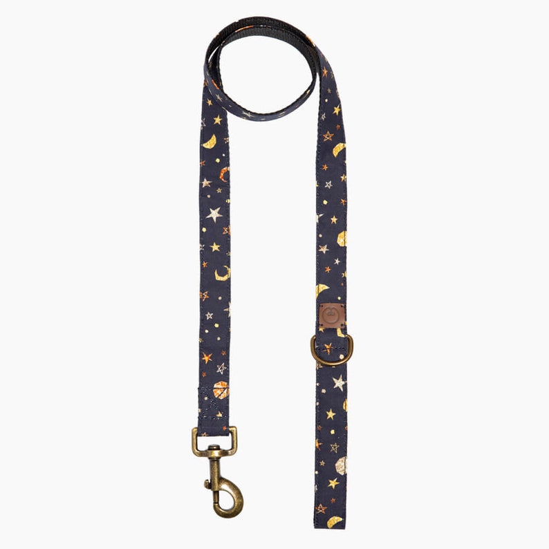 Martingale greyhound cotton collar optional leash Cosmic model Metal buckle dog cotton collar Handmade AdoraBarcelona stars planet deep blue