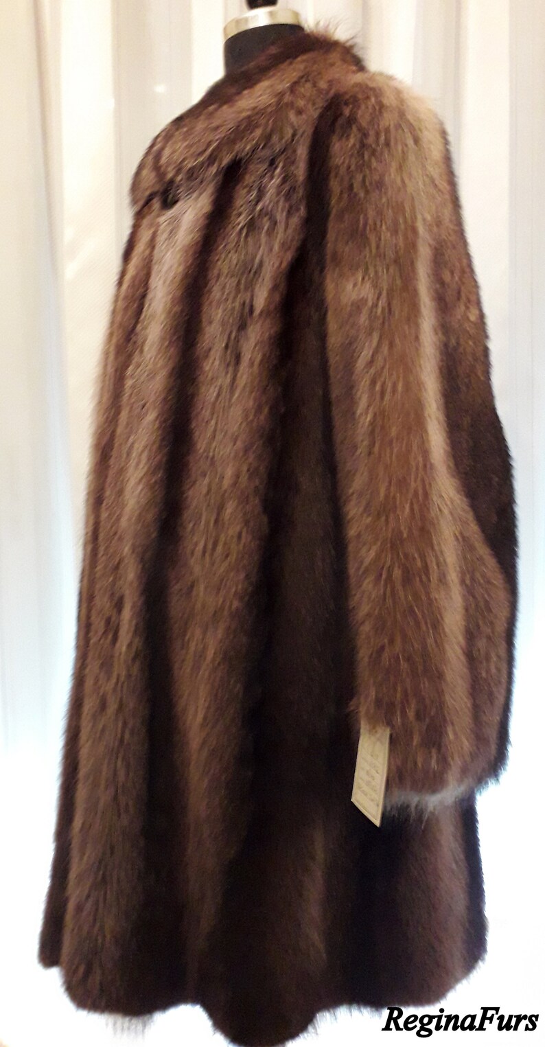 Real Fur/ Fur Coat/ Real Raccoon Fur Coat/ Brown Grey Raccoon - Etsy