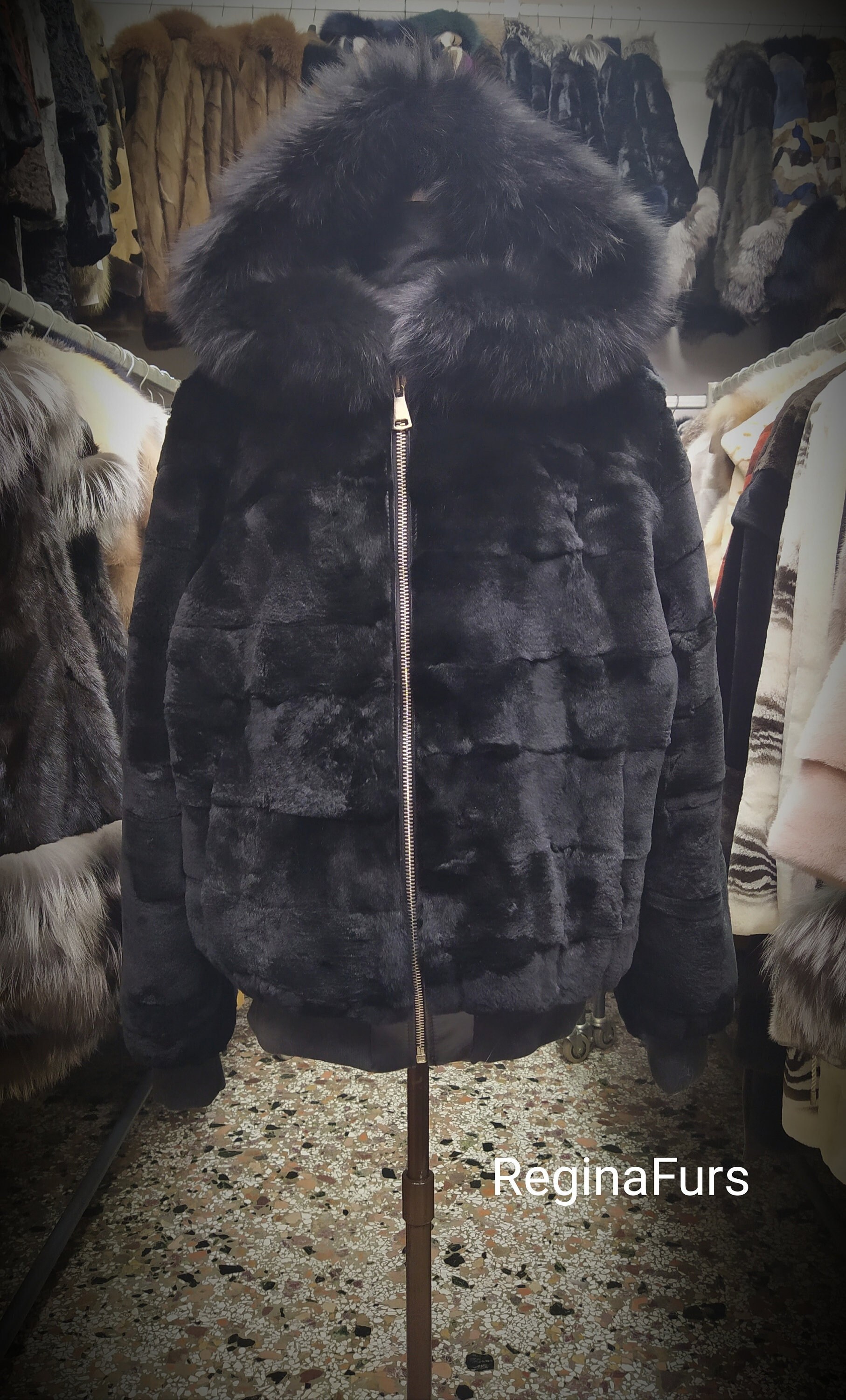 Men's rabbit fur jacket cheap