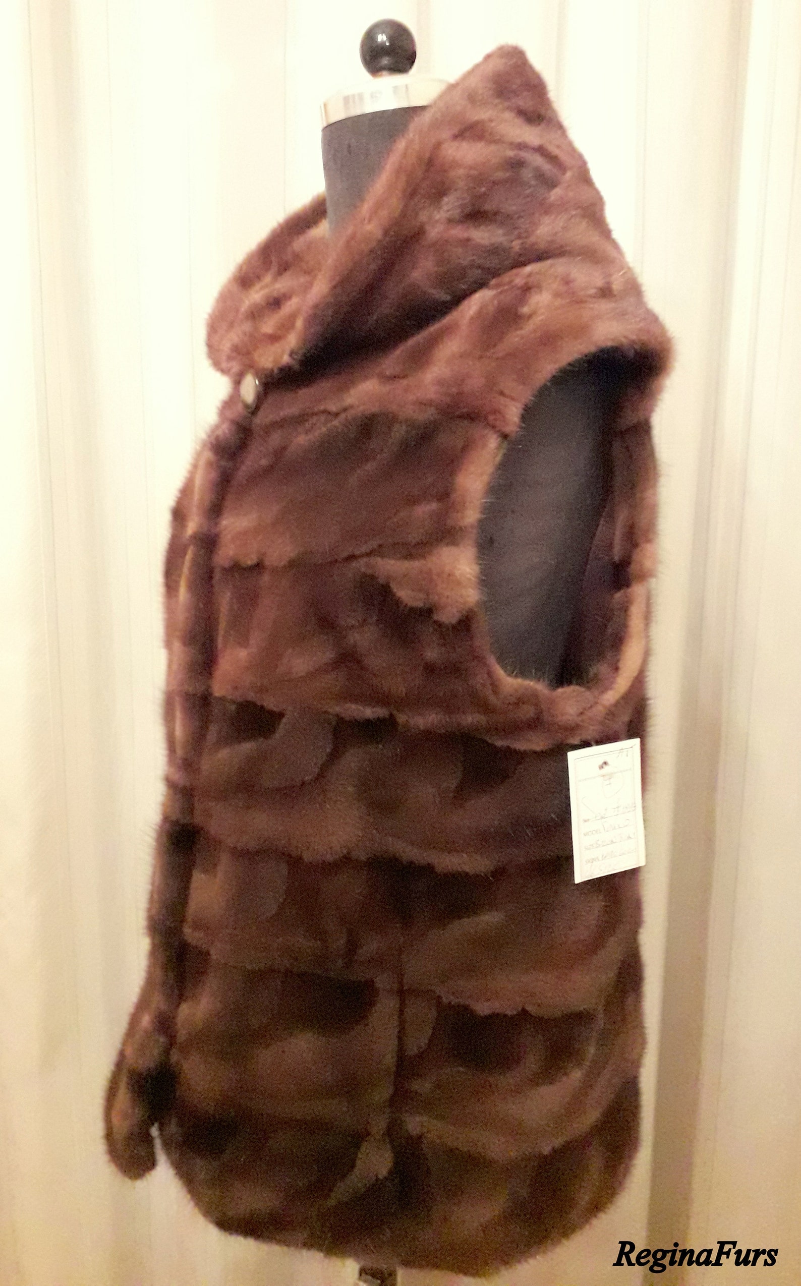 Fur Vest/real Fur/mink Fur Hooded Vest/brown Fur Colour - Etsy