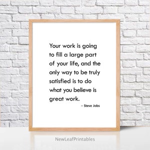 Printable Quote, Steve Jobs Quote,Printable Wall Art Print,inspirational work Quote,Instant Digital Download print,typography,minimalist