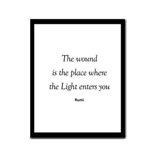 Rumi Printable Quote,The wound is the place where the light enters you, inspirational,Printable Wall Art Print,Instant Digital Download