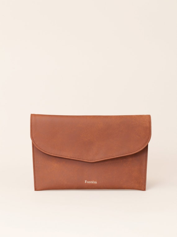 Personalized leather clutch bag Brown leather clutch purse Etsy