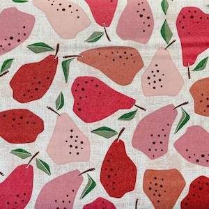 Under the Apple Tree Quince Red Fabric Loes Van Oosten Cotton + Steel Quilting Cotton - LV502  - RE1
