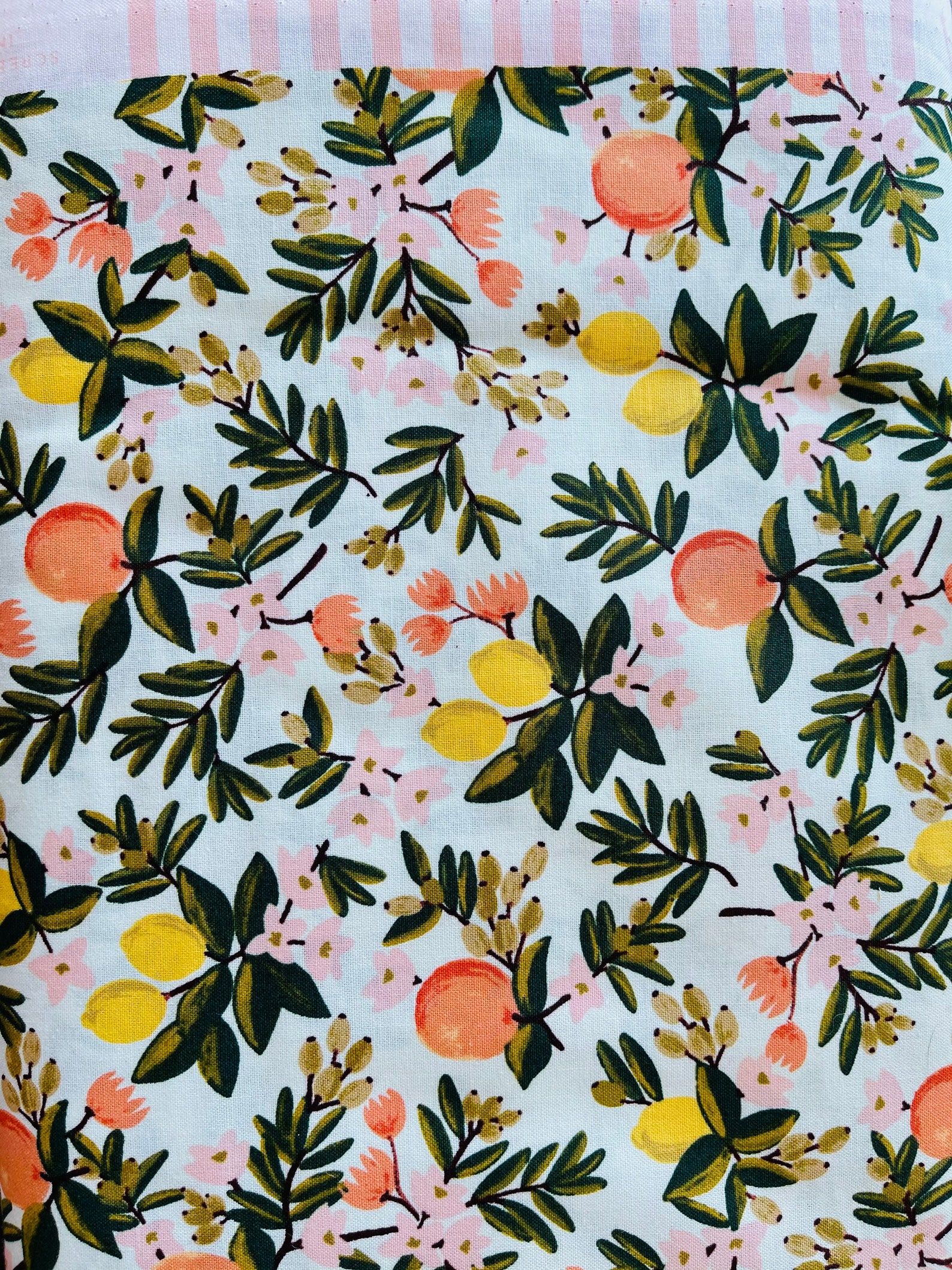 Rifle Paper Co. Citrus Floral Recipe Tin Box With 24 Cards & 12 Dividers – Gold Metallic Interior, 6.25x4.25 Inches