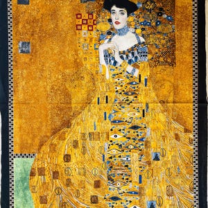 Gustav Klimt - Adele Bloch Bauer - Gold - Robert Kaufman - Quilting Cotton Panel - SRKM-17179-133