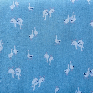 Goose Fabric Japanese Textile Hokkoh Double Gauze Cotton White Blue