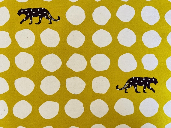 Panther - Panther Cotton Sailcloth Heavyweight Canvas - Echino - Japanese Fabric - EYX 98050-50