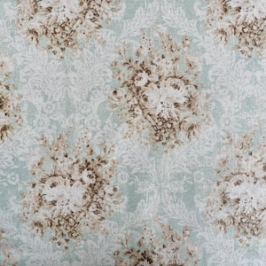 Country Floral - Japanese Fabric - Cosmo - Cotton Linen - Lightweight Canvas - Gray - Brown - Blue - KP-9056