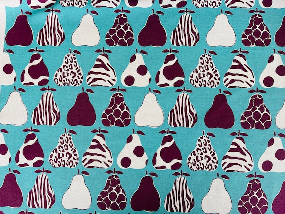 Pear Print Japanese Cotton Linen Canvas Fabric