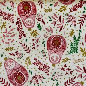 Winter Dreams - Babushka Dolls - Cinnamon Metallic Fabric - Jade Mosinski - Cotton + Steel - Quilting Cotton - JM102-CI2M