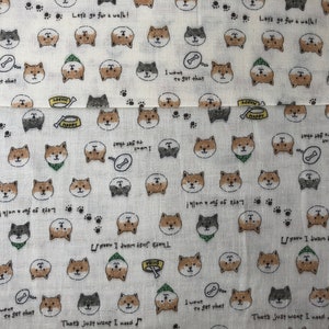 Cotton Gauze Dog Fabric Japanese Textile Kokka