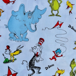Celebrate Seuss-Dr.Seuss-Robert Kaufman-White Cotton Fabric-Quilting Cotton