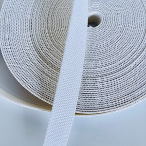 1 1/4 " Heavyweight Cotton Webbing - White - Big Duck Canvas - 7LJ-114WH