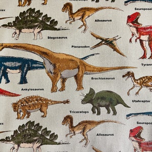 Dinosaur Fabric-Dino-Dinosaur-Japanese fabric-Cotton Twill
