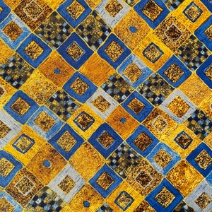 Gustav Klimt - Cobalt - Robert Kaufman - Quilting Cotton Fabric - SRKM-17184-72