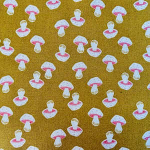 In The Woods -Mushroom-Citrine Unbleached Fabric- Loes Van Oosten - Cotton+Steel - LV202-CI2U