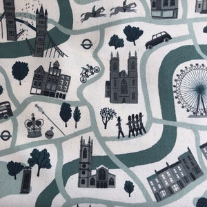 London Town - London Forever - Tela menta sin blanquear - Sara Mulvanny - Algodón + Acero - Algodón para acolchado - SY100-MI3U